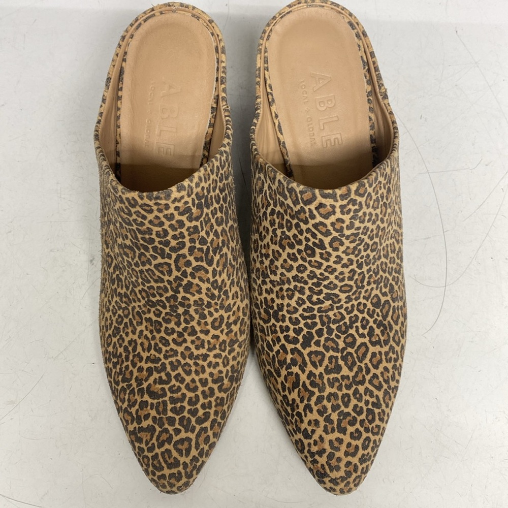 Able Local Global Rojas Leopard Print Heeled Mule… - image 4